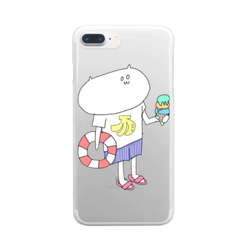 サマーハズカムなネコ Clear Smartphone Case