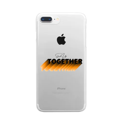 Stand Up Together（スタンド・アップ・トゥゲザー）イエロー オレンジベース Clear Smartphone Case