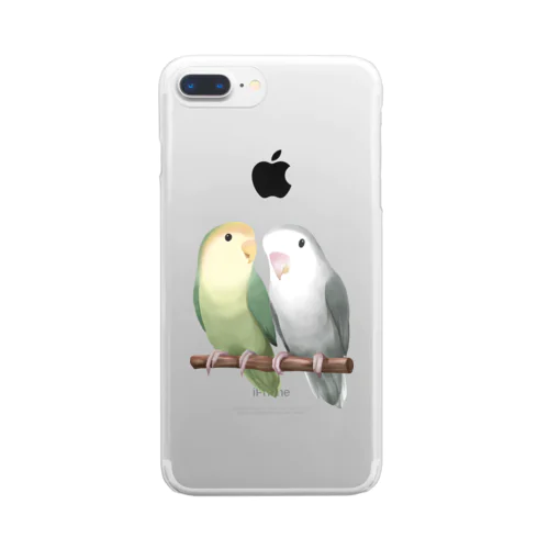 コザクラインコ　モーブとオリーブ【まめるりはことり】 Clear Smartphone Case