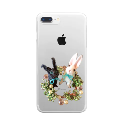 うさぎ　リース Clear Smartphone Case