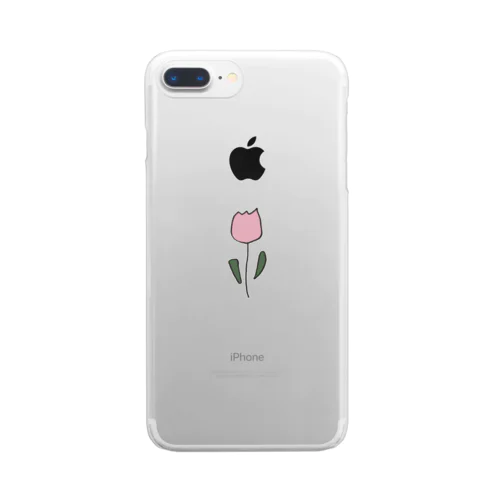 pink tulip Clear Smartphone Case