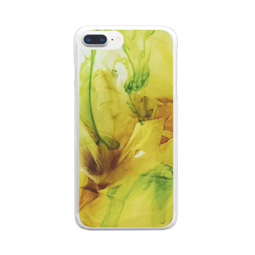 水中に咲く黄色の花 Clear Smartphone Case