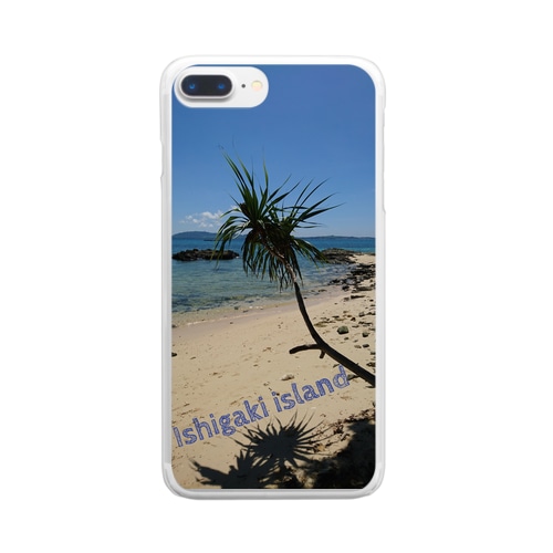 石垣島のビーチ ヤシの木 Clear Smartphone Case