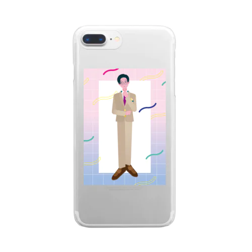 スーツ男子 Clear Smartphone Case