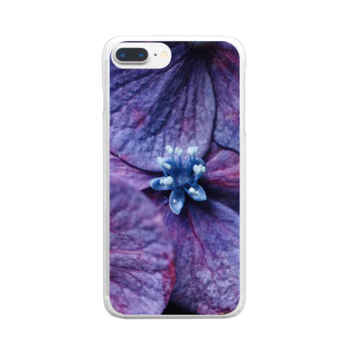 紫陽花　紫 Clear Smartphone Case