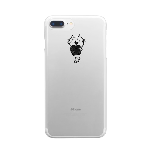 ねこ新聞のneco、飛ぶ Clear Smartphone Case