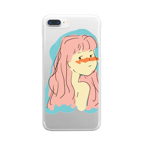 赤面の女の子 Clear Smartphone Case