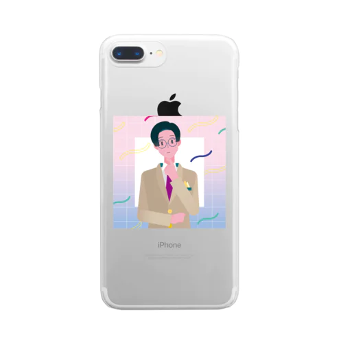 スーツ男子　スクエア Clear Smartphone Case