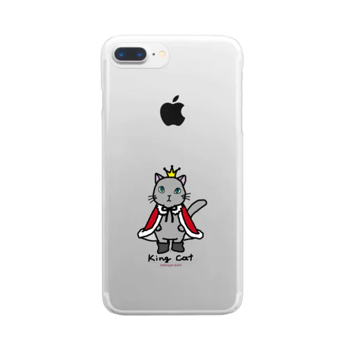 ねこの王様＊赤 Clear Smartphone Case