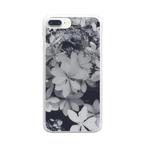 紫陽花モノトーン Clear Smartphone Case