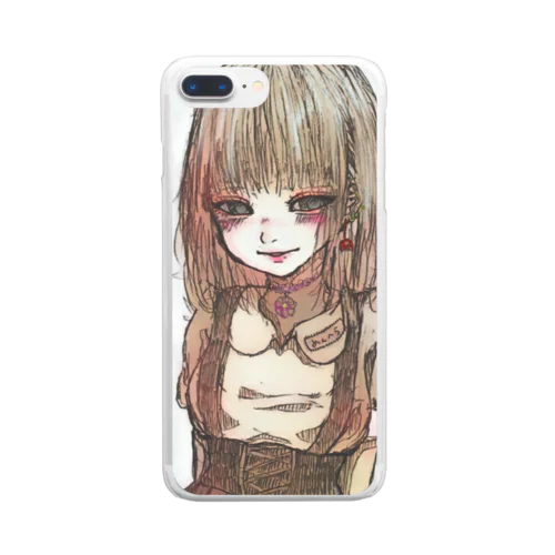 めんへらちゃん Clear Smartphone Case