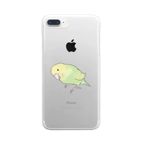 首傾げ　スパングルセキセイインコちゃん【まめるりはことり】 Clear Smartphone Case