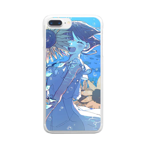 海中ひまわり Clear Smartphone Case