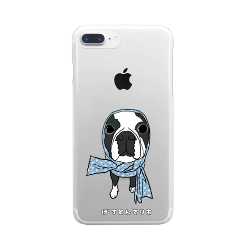 ほっかむり犬 Clear Smartphone Case