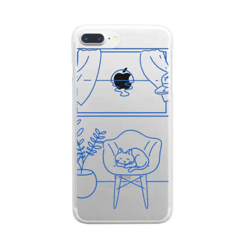 窓辺のネコ Clear Smartphone Case