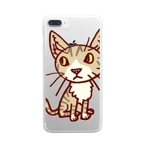 ワタニャベ ネコ Clear Smartphone Case