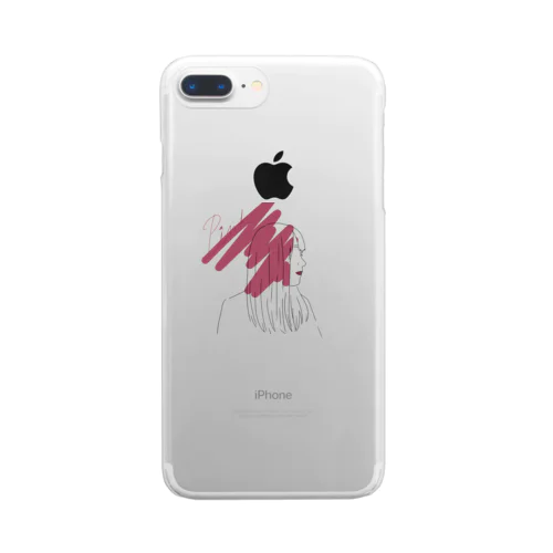 ピンクの女の子 Clear Smartphone Case