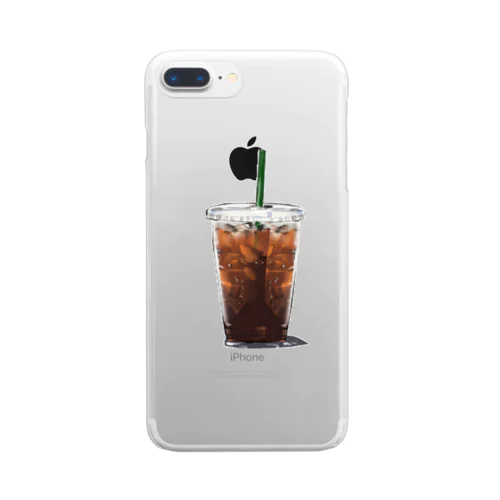 アイスコーヒーも汗をかく Clear Smartphone Case