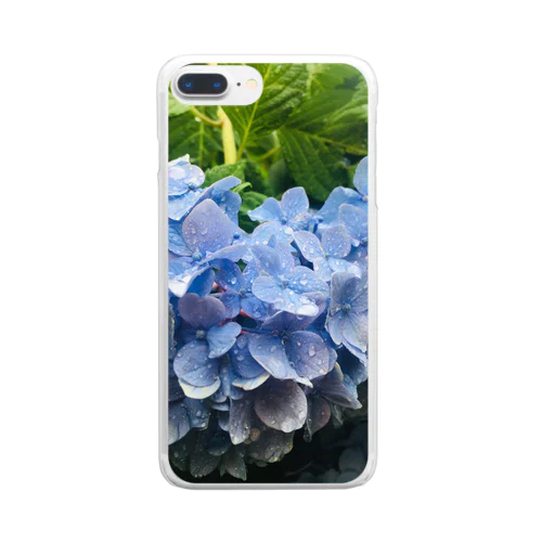 紫陽花　青 Clear Smartphone Case