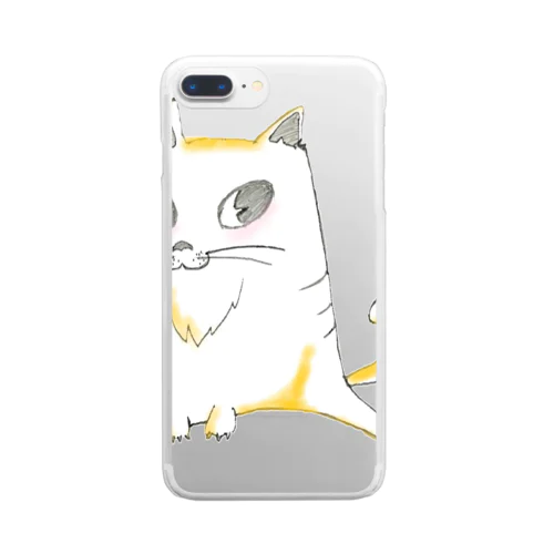 しろねこ Clear Smartphone Case