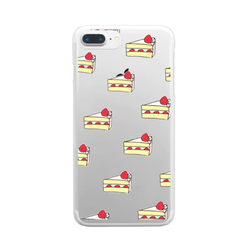 美味しい苺のショートケーキ Clear Smartphone Case