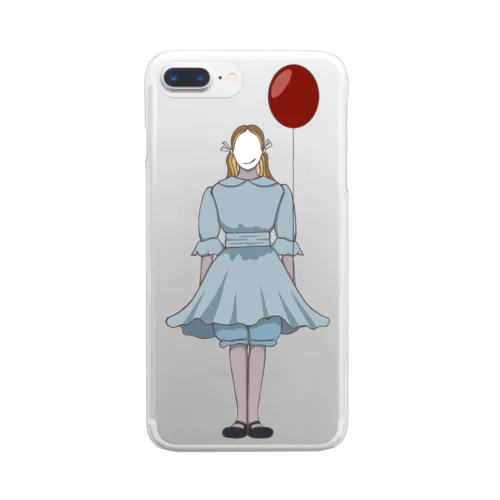 風船と女の子 Clear Smartphone Case