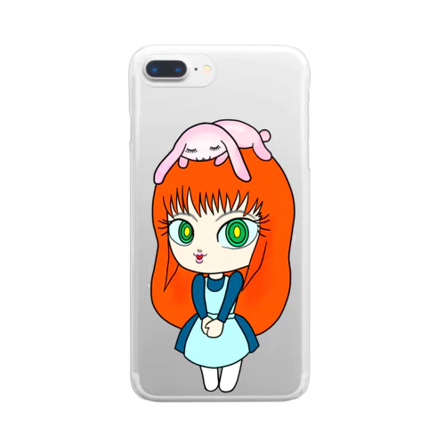 ウサギを被った女の子 Clear Smartphone Case