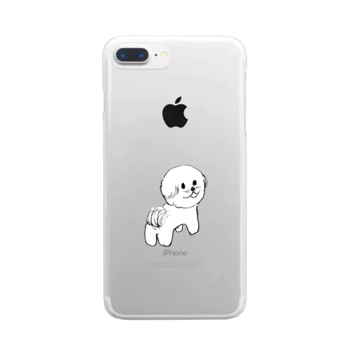 ふりかえりビション Clear Smartphone Case