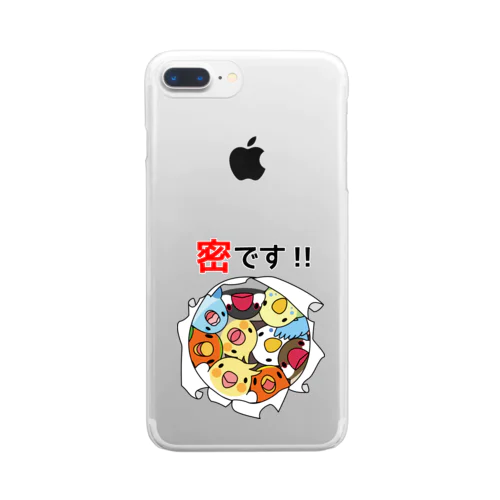 密です！鳥まみれ3密【まめるりはことり】 Clear Smartphone Case