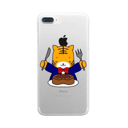 トラのお食事 Clear Smartphone Case