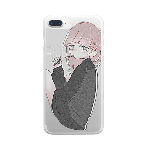 タバコと女の子。 Clear Smartphone Case