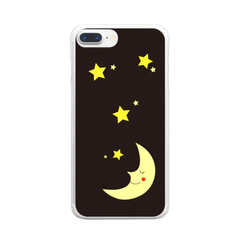 月と星-Moon Shine- Clear Smartphone Case