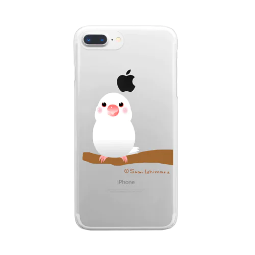 ポチャ白文鳥ちゃん　背景透過版 Clear Smartphone Case