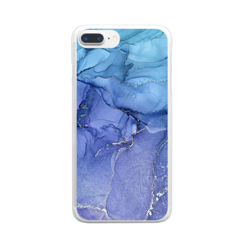 持ち歩けるアルコールインクアート Clear Smartphone Case