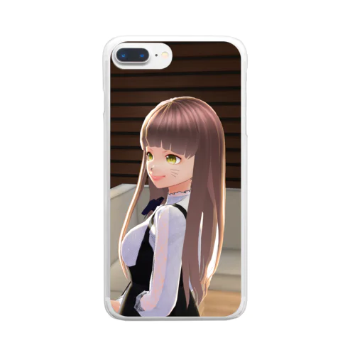 オリジナルキャラクター  黒猫ナナちゃんグッズ Clear Smartphone Case