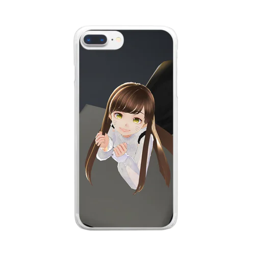 黒猫ナナちゃん   ゴロゴロバージョン Clear Smartphone Case