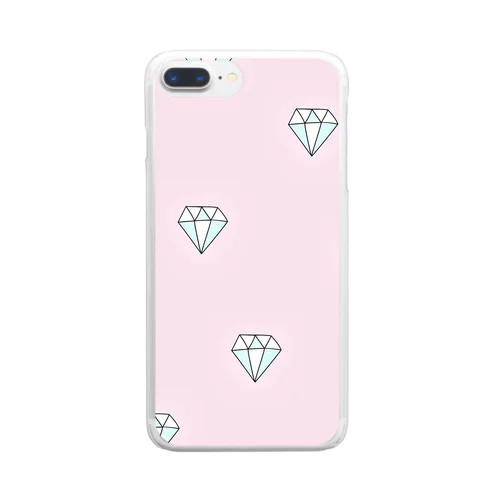 ピンクダイヤモンド💎 Clear Smartphone Case