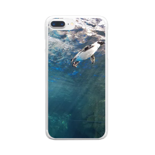 空飛ぶペンギン Clear Smartphone Case