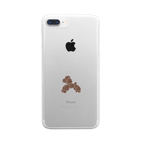 バルーン・トイプードル／茶 Clear Smartphone Case