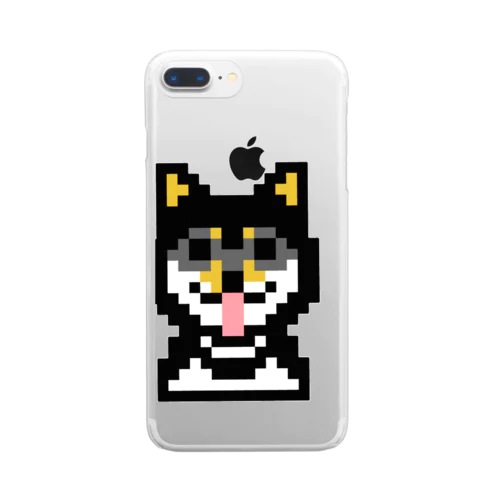 ドット絵黒柴 Clear Smartphone Case