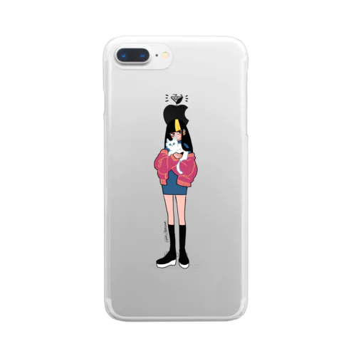 強ガール スマホケース 雪ちゃんver. Clear Smartphone Case