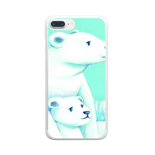 シロクマ親子 Clear Smartphone Case