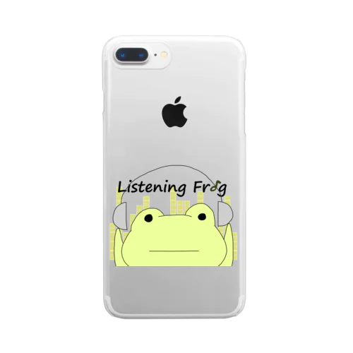 Listening Frog クリアスマホケース