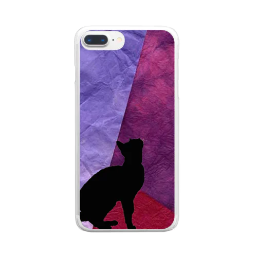 黒猫ワイン Clear Smartphone Case