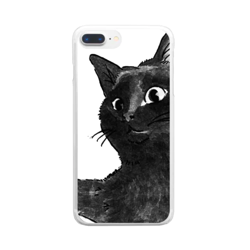 くろねこ  少しリアル Clear Smartphone Case