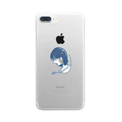 外ハネイヤリングカラー Clear Smartphone Case