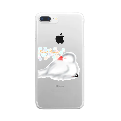 スリスリくんとおねんね白文鳥 Clear Smartphone Case