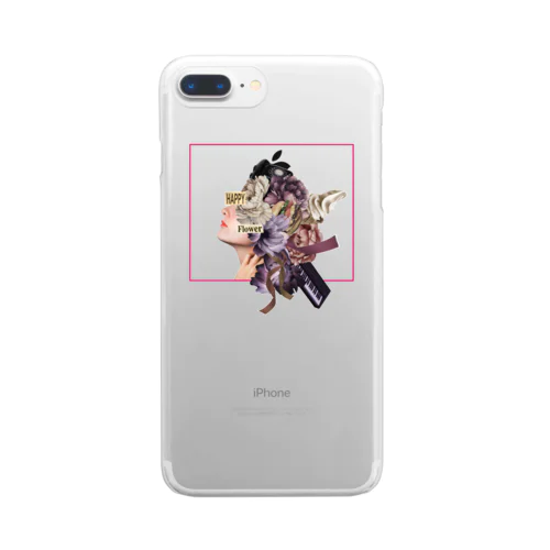 happy flower(collage ver) Clear Smartphone Case