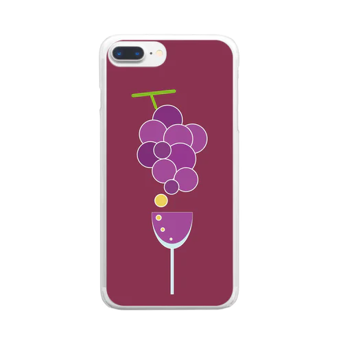 ワインと葡萄 Clear Smartphone Case