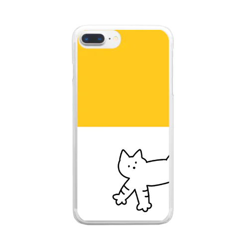 ねことはんぶんきいろ Clear Smartphone Case